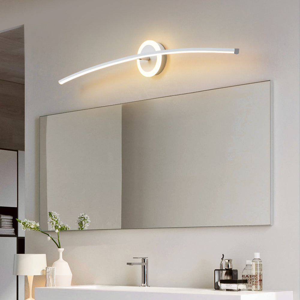 Arisha Modern Linear Metal Wall Lamp, White - Lamp Copper