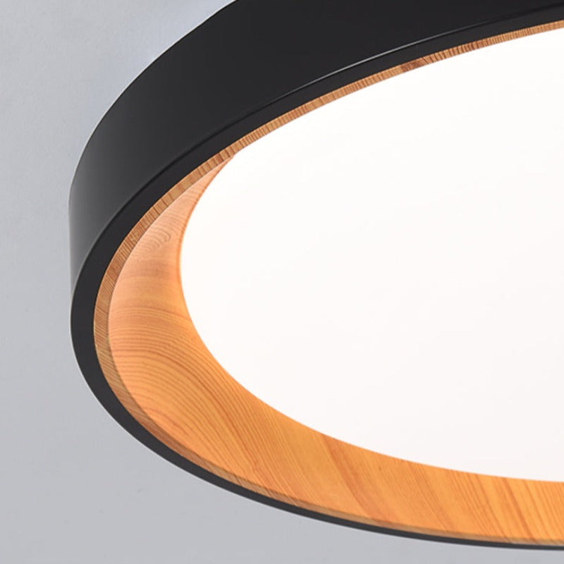 Arisha Modern LED Flush Mount Ceiling Light White Wood Kitchen - Lamp Copper