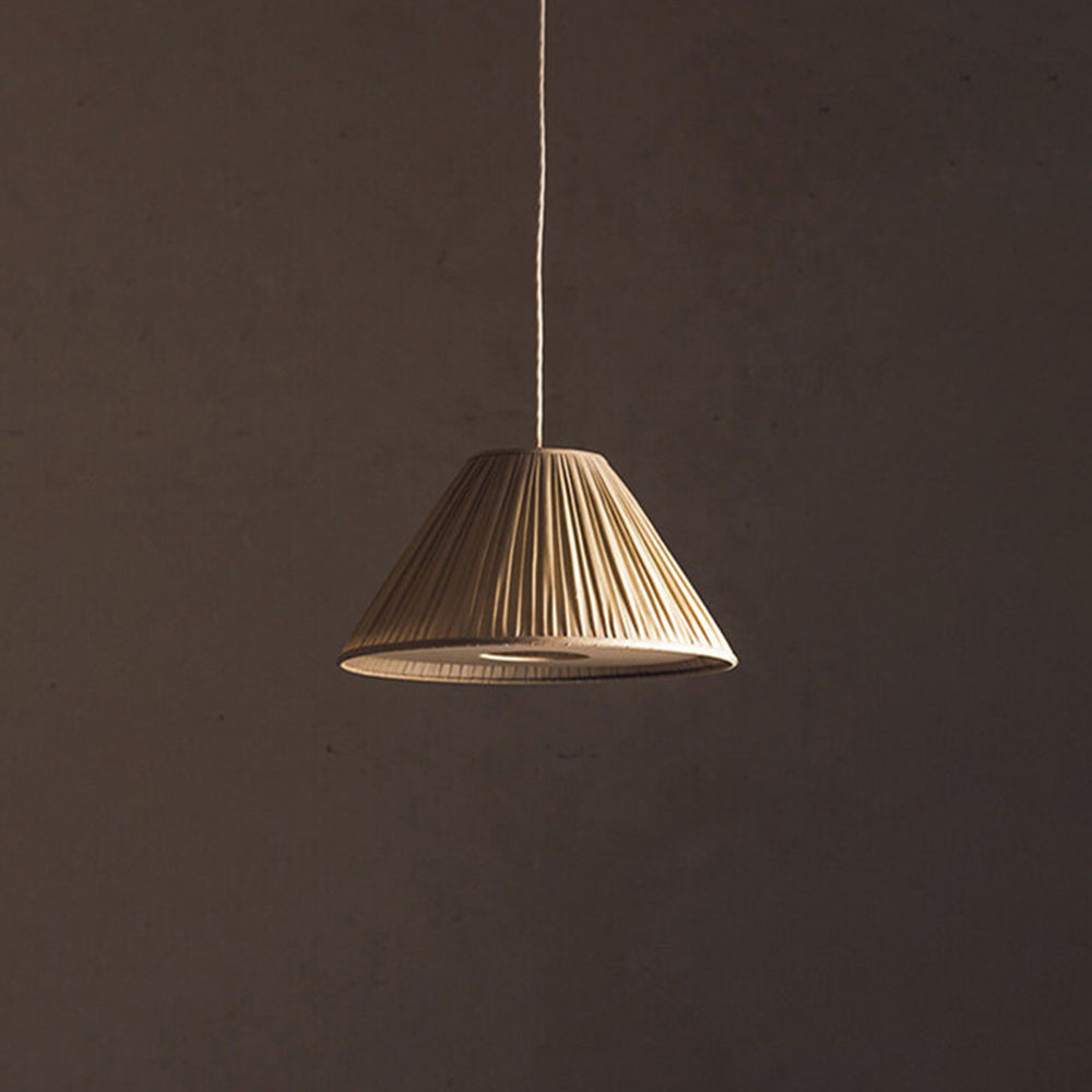 Ritta Pleated Pendant Light Wabi Sabi, Metal/Fabric, Living Room - Lamp Copper