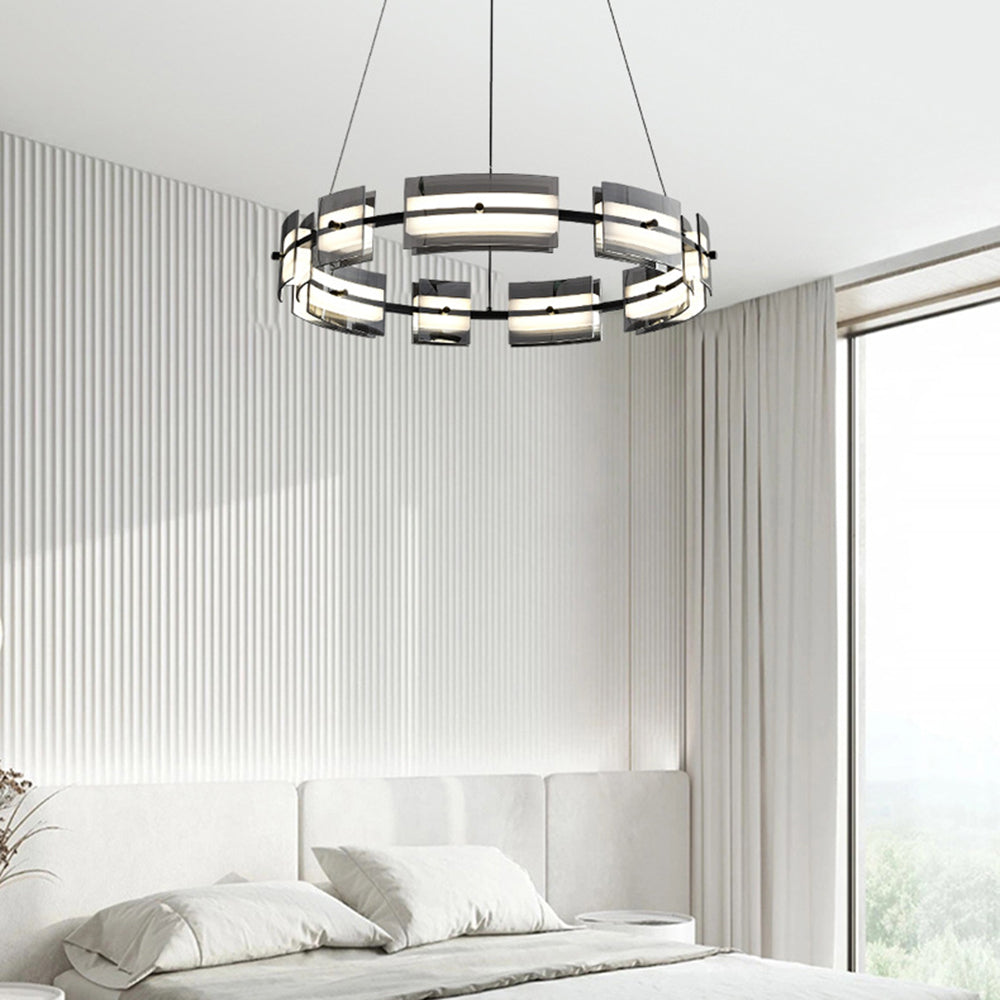 Arisha Minimalist Ring Metal Pendant Light,Black/Gold - Lamp Copper