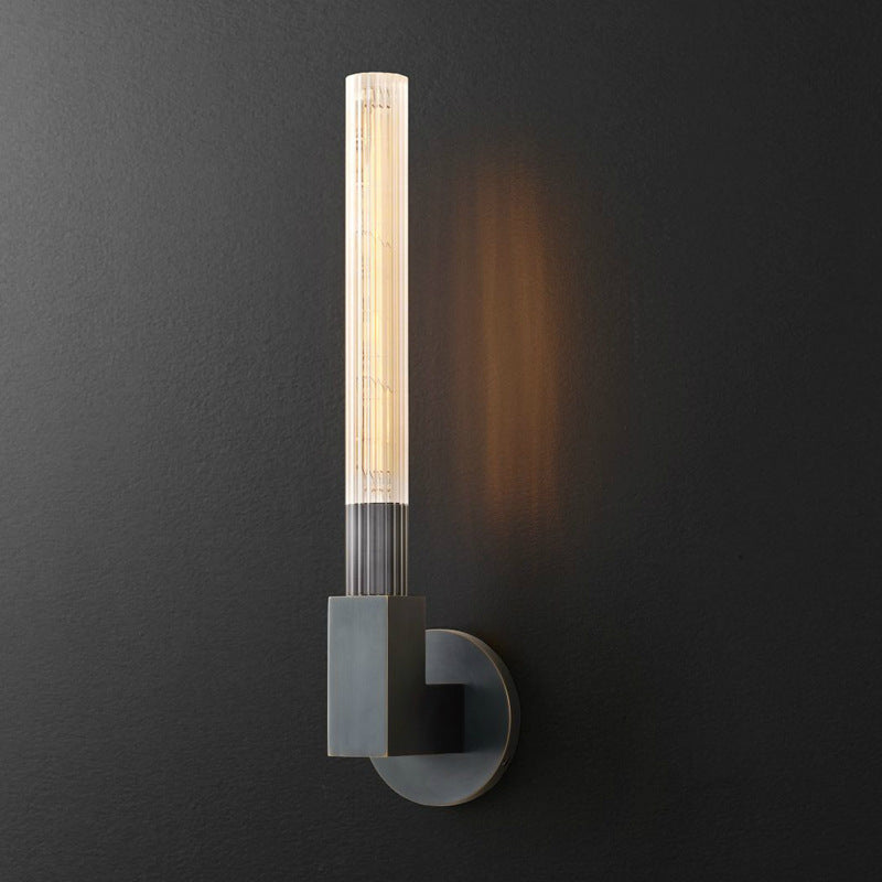 Kristy Indoor Wall Lamp Glass Brass Mid-century Restaurant Bedroom - Lamp Copper