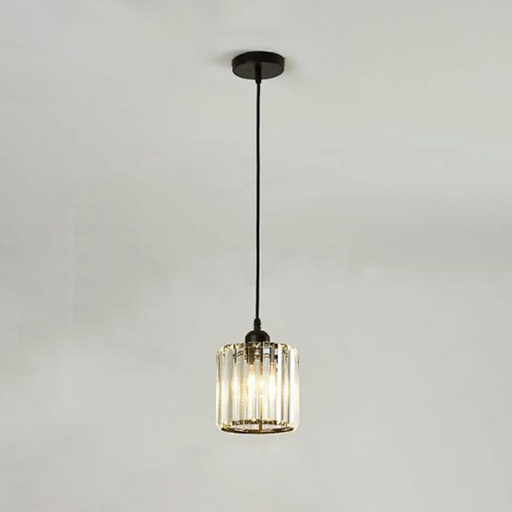 Vina Modern Cluster Cylinder Glass Pendant Light, Black/Gold - Lamp Copper