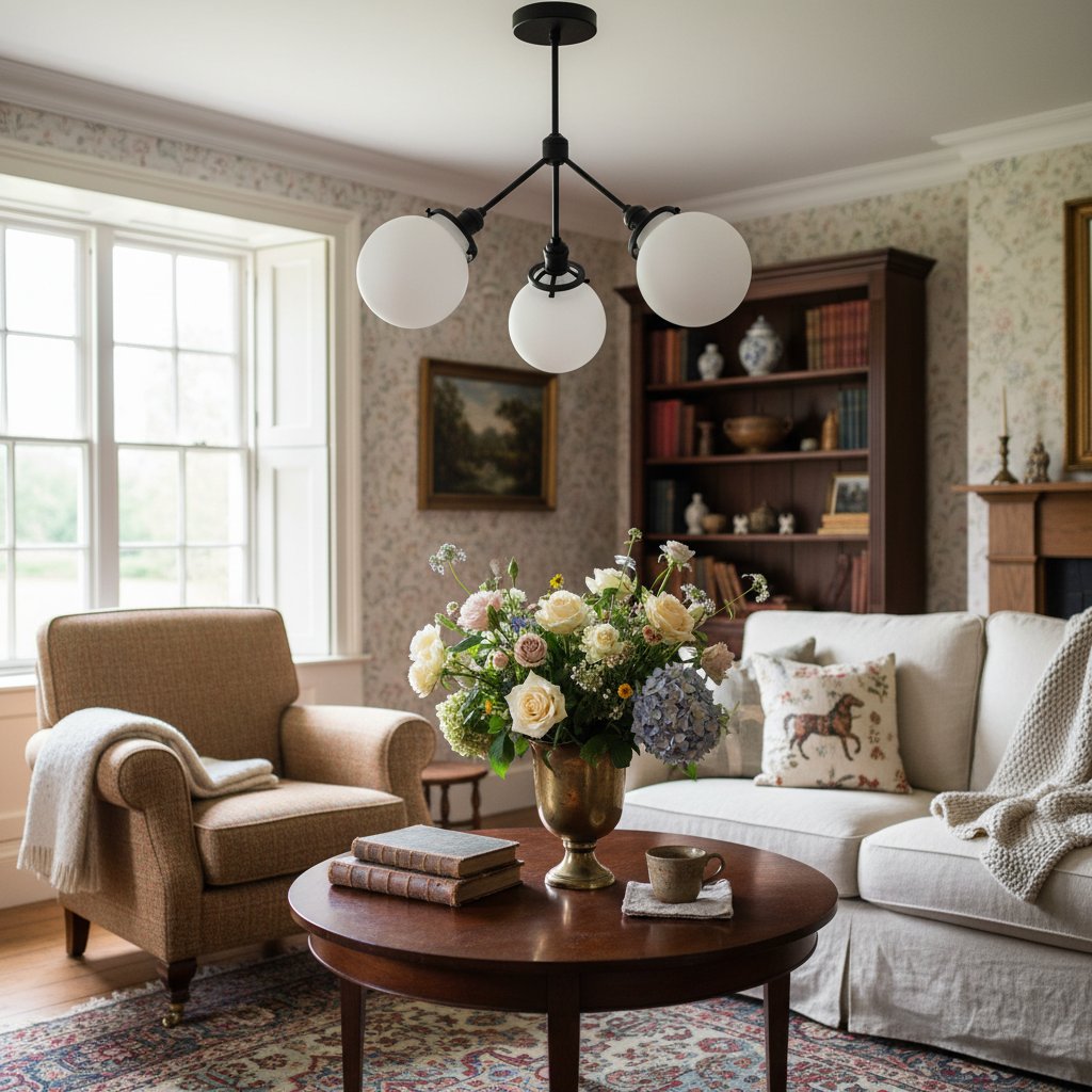 Pearl Globe Ceiling Light with Opal Shade