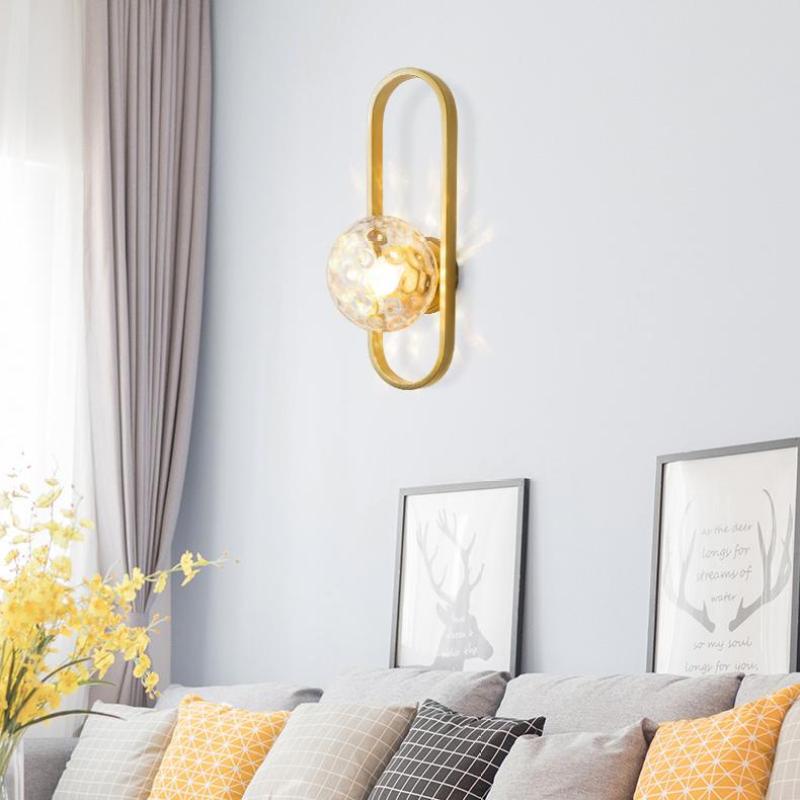 Valentina Modern Globe Bedside Wall Lamp Mount for Bedroom & Reading Room, Gold/Black - Lamp Copper