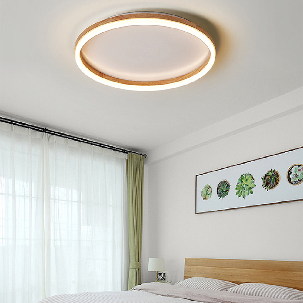 Tomo Flush Mount Ceiling Light Wood - Lamp Copper