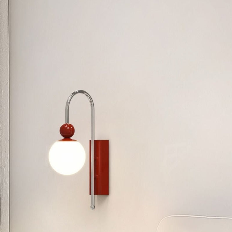 Valentina Modern LED Indoor Wall Lamp Red/Coffee Metal/Glass Bedroom - Lamp Copper