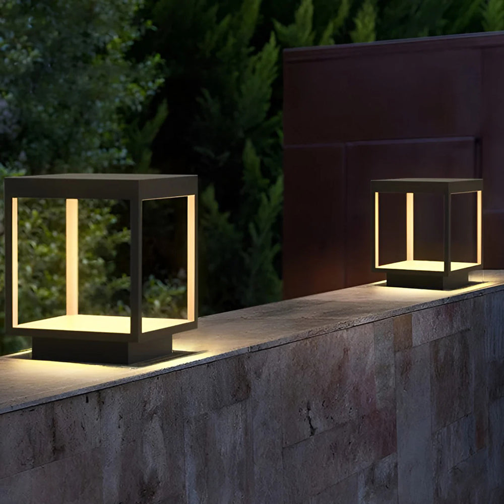 Ferra Contemporary Solar Rechargeable Outdoor Floor Lamp - Lamp Copper