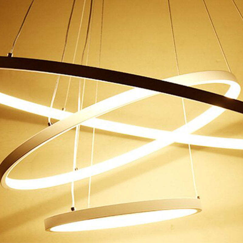 Aluna Pendant Light, Inner Ring Illuminated, White/Black/Gold - Lamp Copper