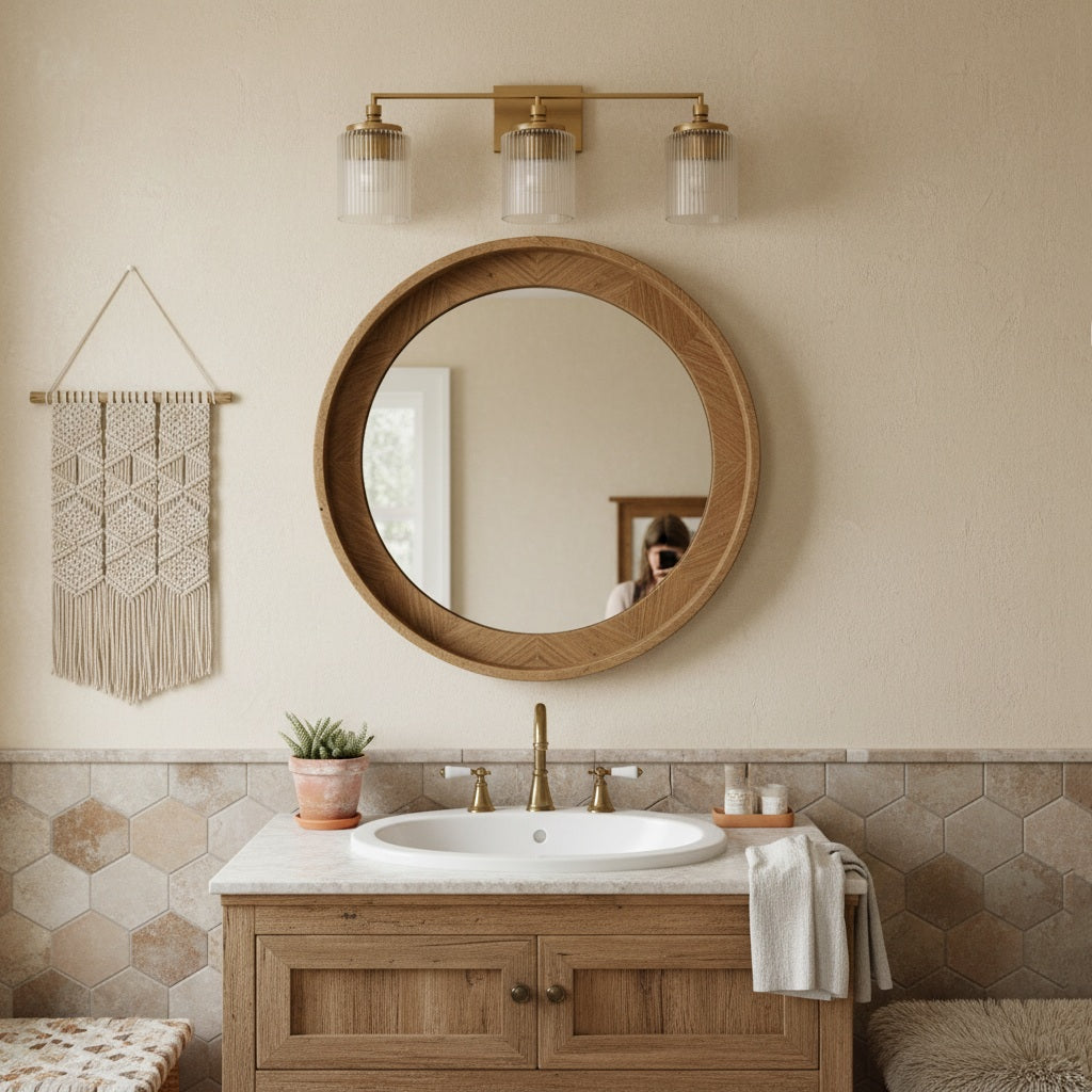 Haze 3-Light Ribbed Glass Wall Sconce