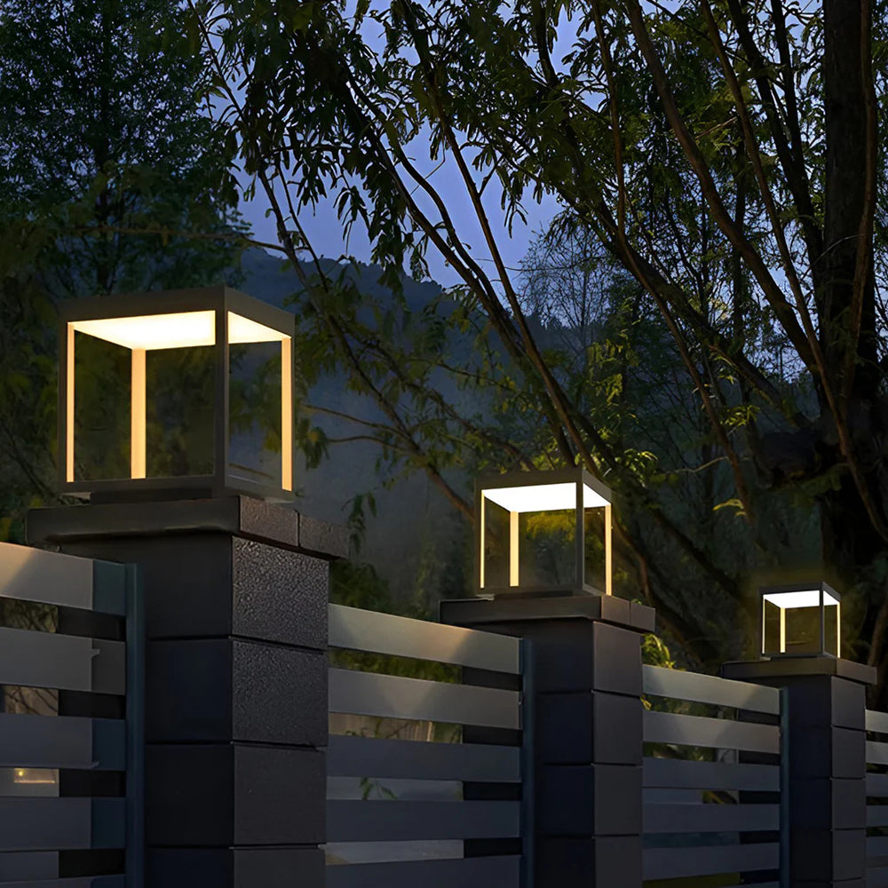 Ferra Contemporary Solar Rechargeable Outdoor Floor Lamp - Lamp Copper