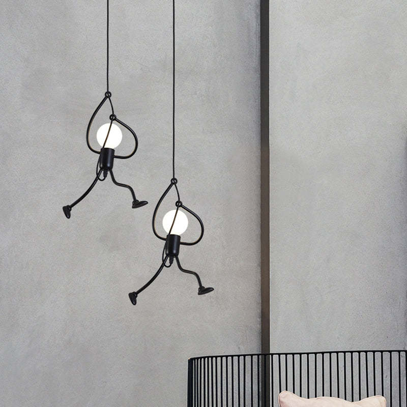 Miro Retro Modern Iron Man Pendant Light, Black - Lamp Copper