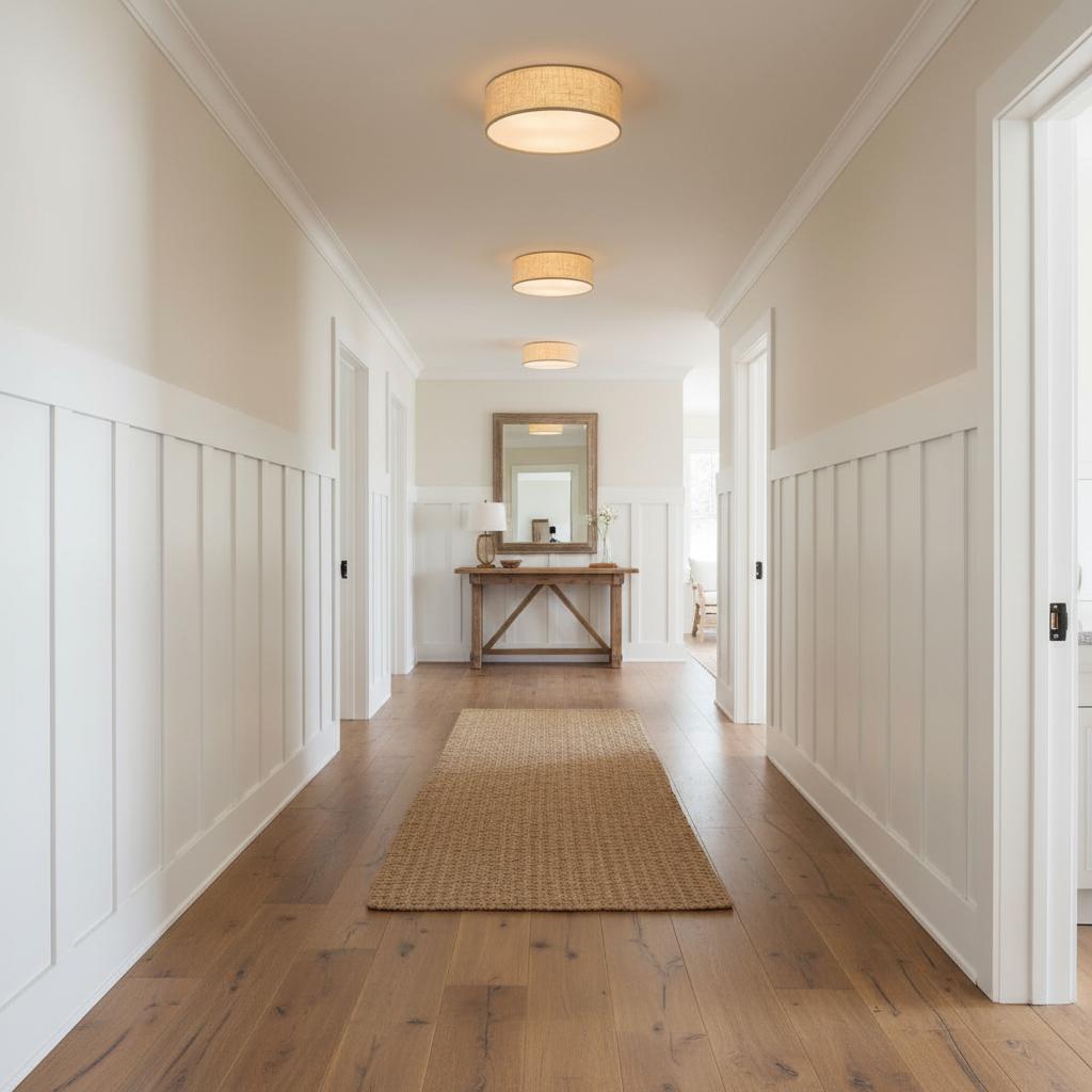 Linen Drum Ceiling Light Modern Bedroom