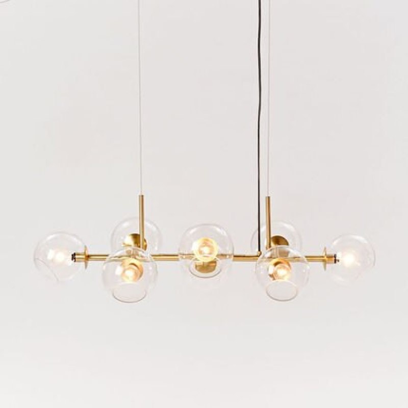 Valentina Modern Glass Globe Bubble Pendant Light Black/Gold - Lamp Copper