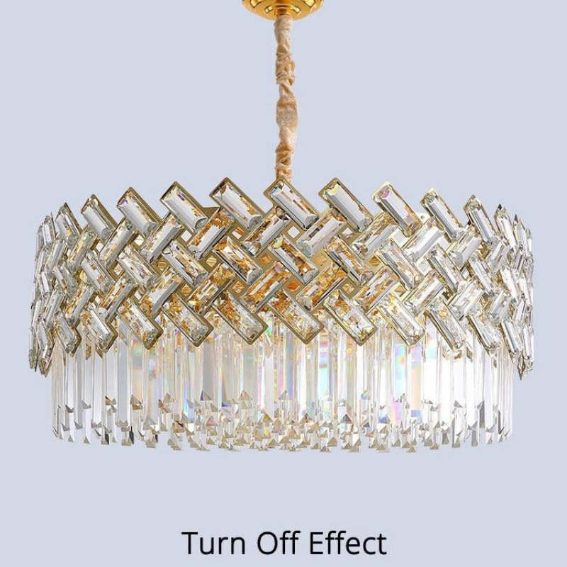 Kristy Luxury Gold Chandelier, Crystal & Metal - Lamp Copper