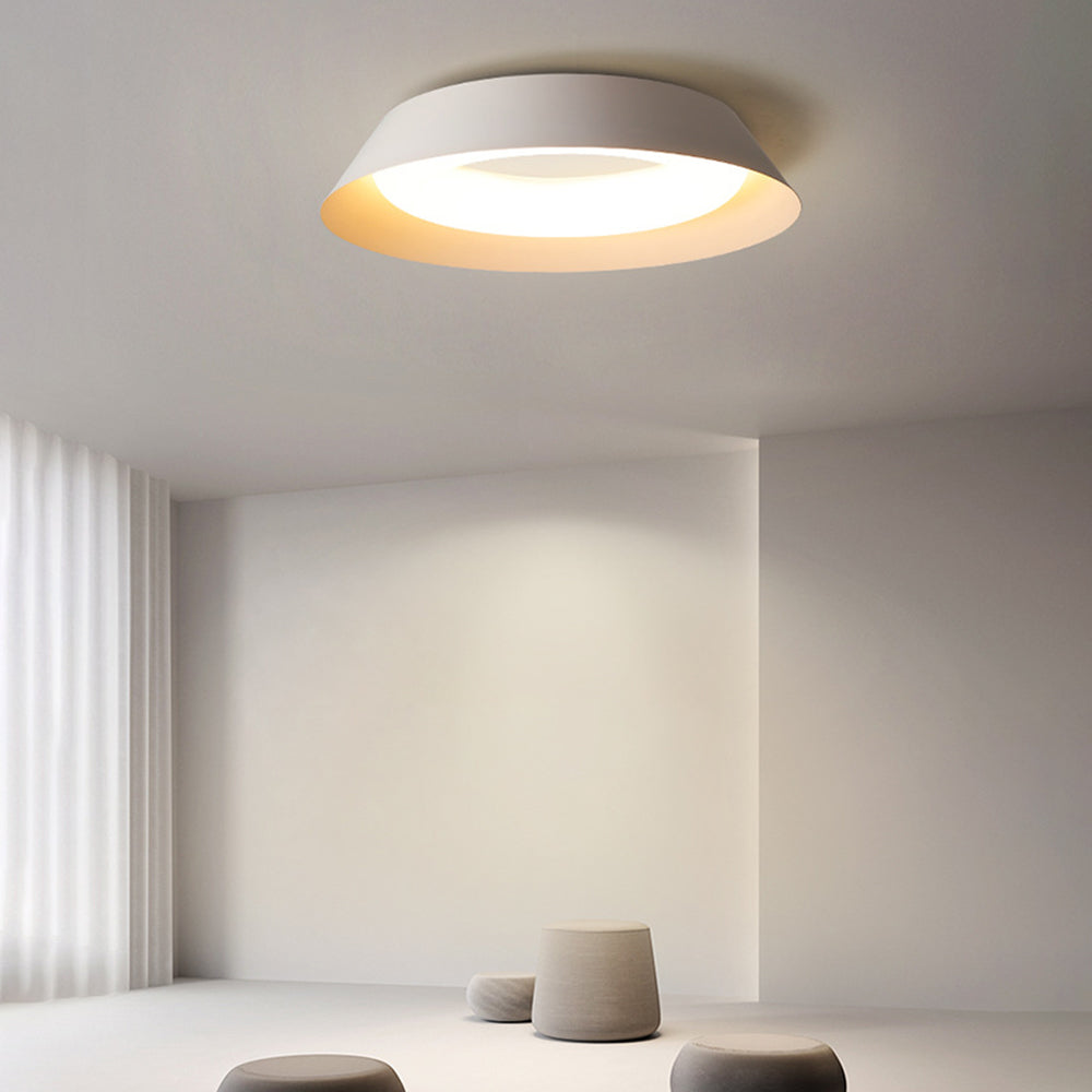 Arisha Nordic Bowl Metal/Acrylic Flush Mount Ceiling Light, White - Lamp Copper