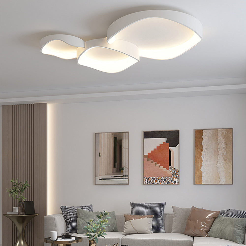 Arisha Modern Wave Flush Mount Ceiling Light - Lamp Copper