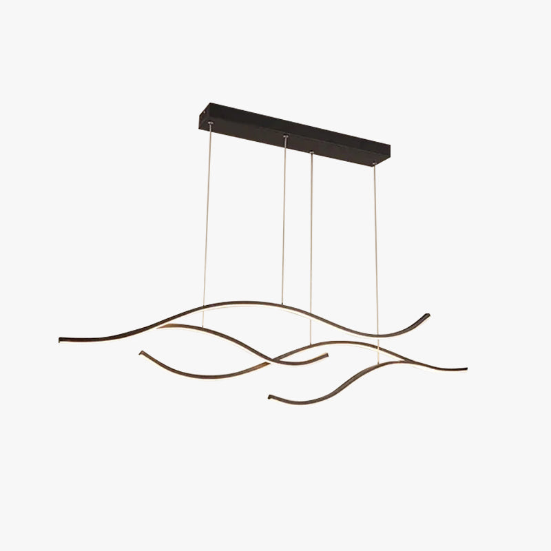Arisha Pendant Light, Multi-Curved, Black/Gold - Lamp Copper