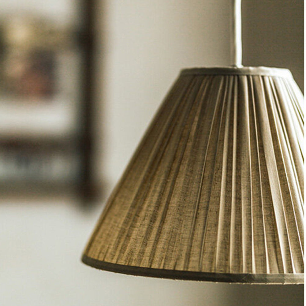Ritta Pleated Pendant Light Wabi Sabi, Metal/Fabric, Living Room - Lamp Copper