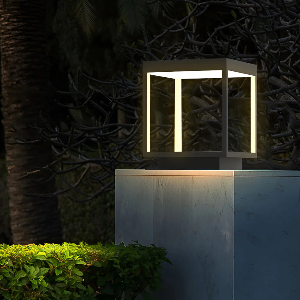Ferra Contemporary Solar Rechargeable Outdoor Floor Lamp - Lamp Copper