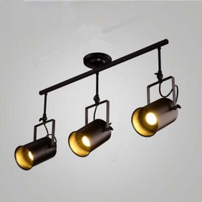Silva Vintage Adjustable Semi-Flush Mount Ceiling Light, Black - Lamp Copper