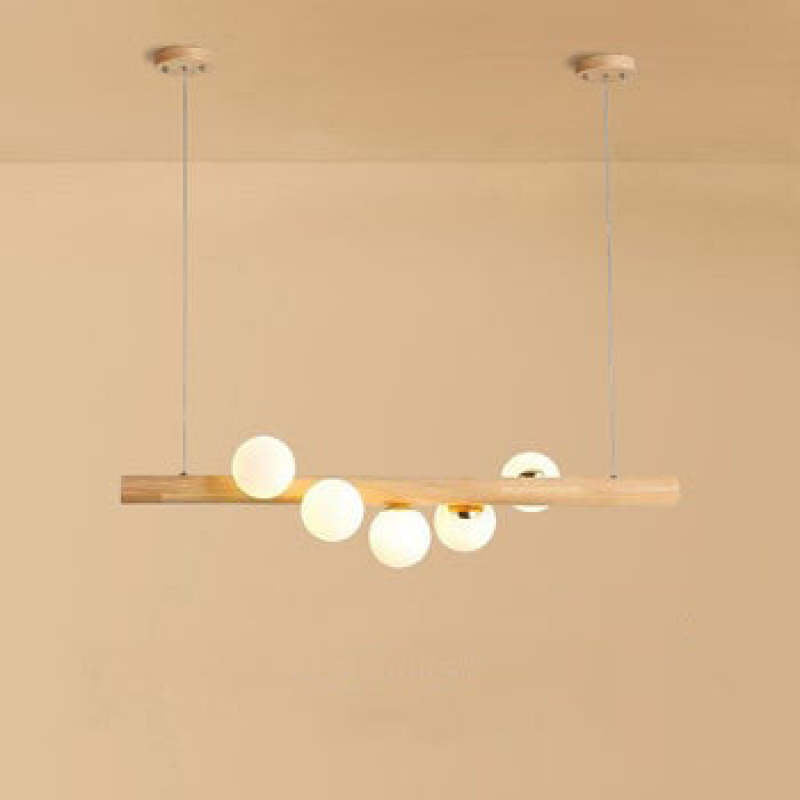 Valentina Glass Bubble Pendant Light Wood/Walnut - Lamp Copper