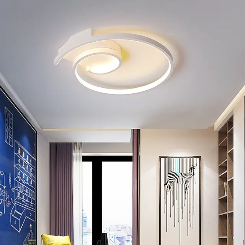 Arisha Modern Spiral Shaped Metal Ceiling Light, Black/White - Lamp Copper