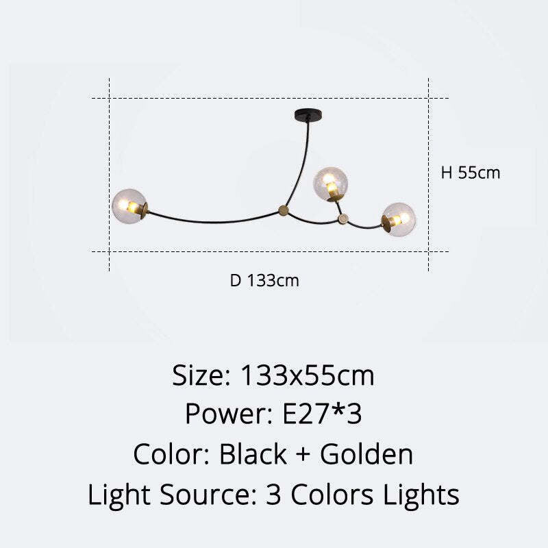Valentina Minimalist Elegant Unique Branch Chandeliers, Living Room - Lamp Copper