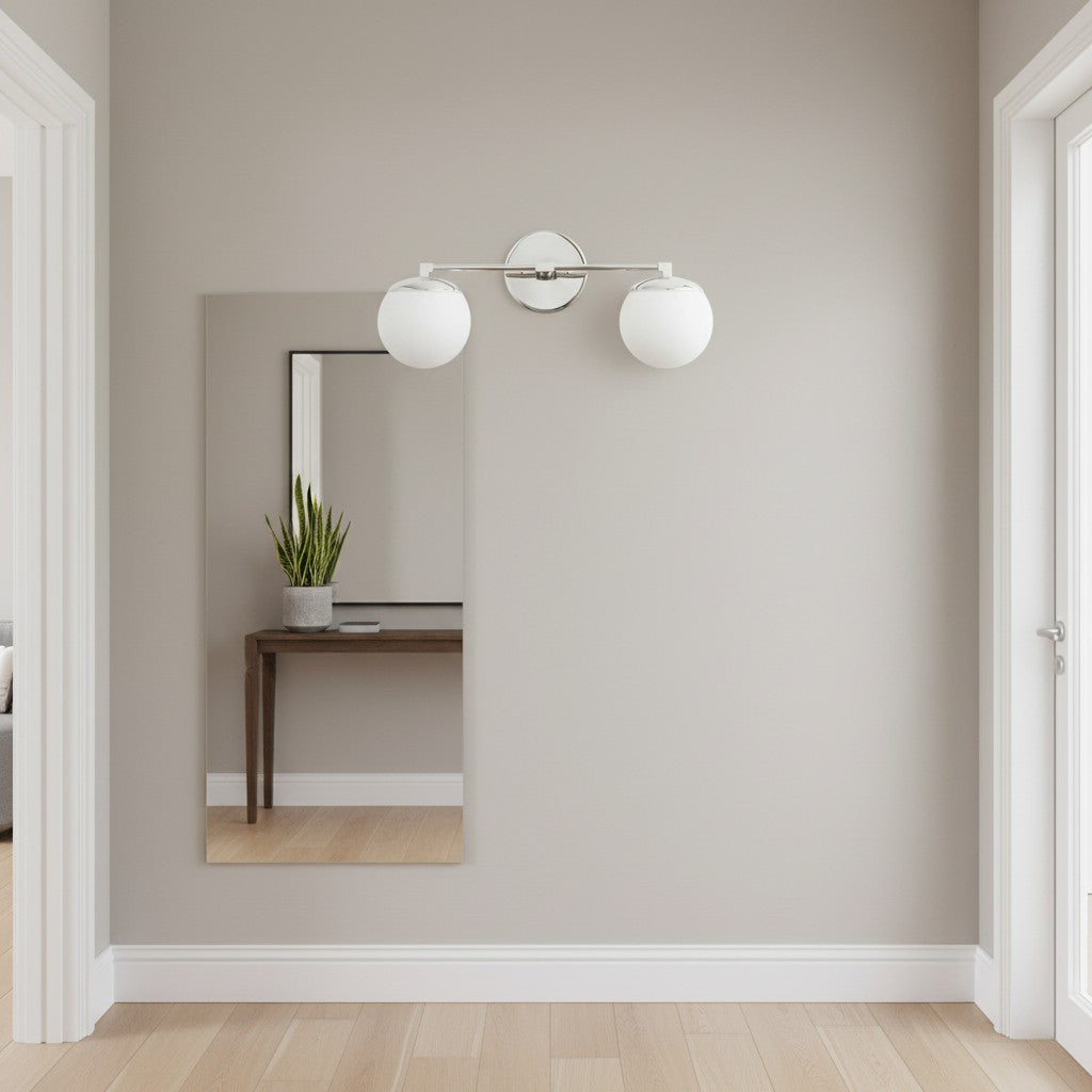 Pearl Milk Glass  Brass Wall Sconce Bathroom