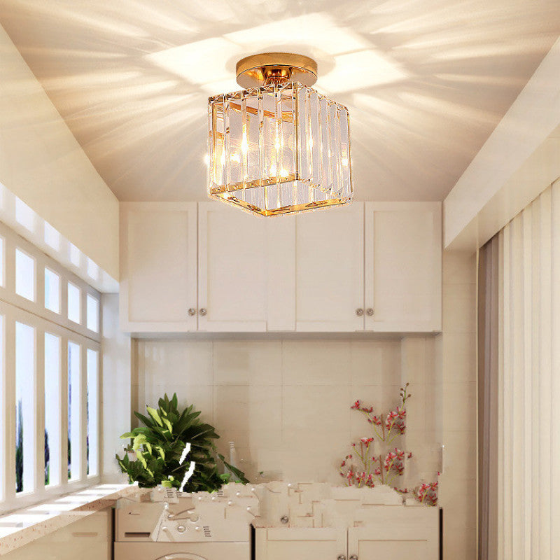 Stonel Modern Metal/Crystal Ceiling Light, 3 Colors - Lamp Copper