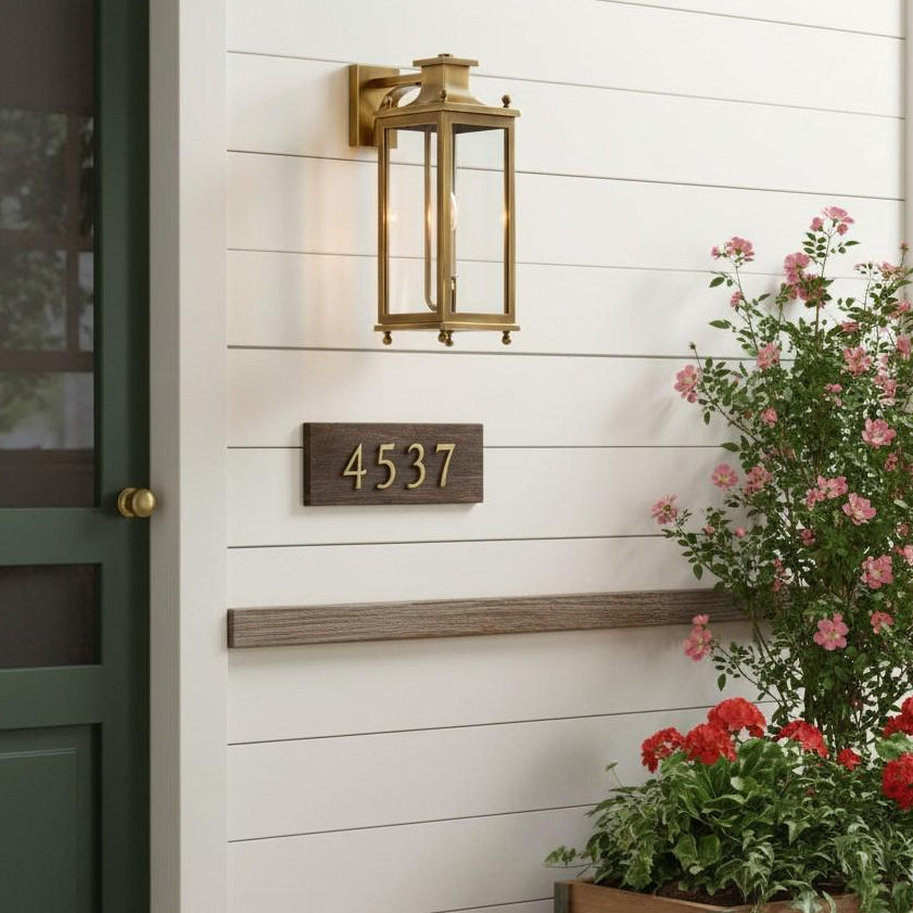 Guard  Wall Lamp  Brass Glass Outdoor