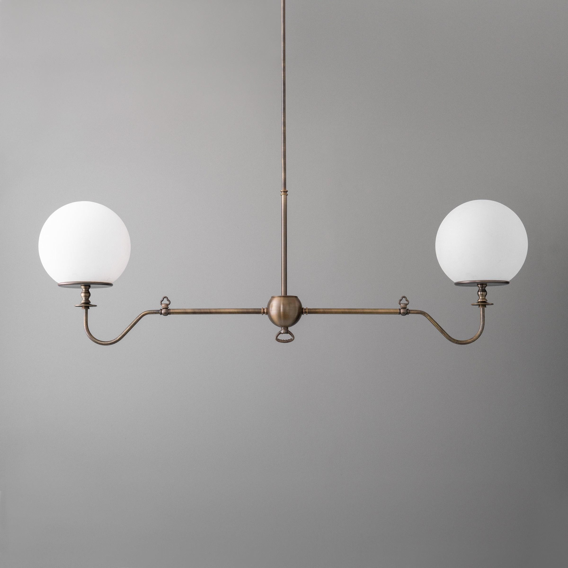 Pearl Glass Brass Chandelier