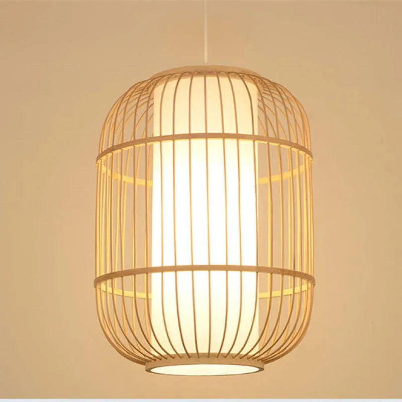 Kuro Hand-Woven Knitted Rattan Bamboo Vintage Pendant Light - Lamp Copper