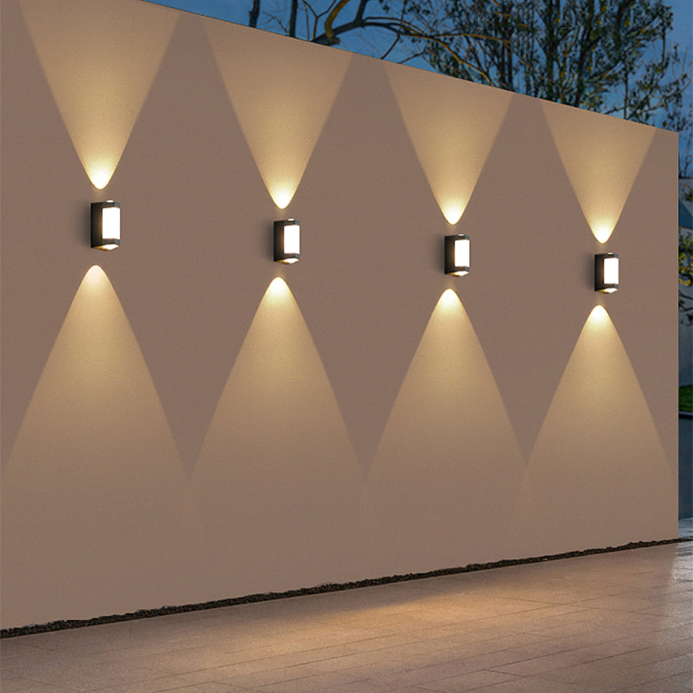 Marve Nordic Up Down Acrylic Outdoor Wall Lamp, White/Black - Lamp Copper
