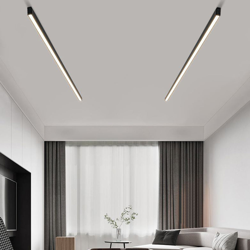 Solin Linear Black Ceiling Light/Wall Light - Lamp Copper