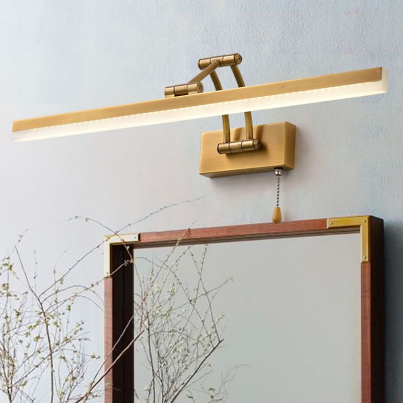 Arisha Linear Arc Light Poles Metal Black Vanity Wall Lamp - Lamp Copper