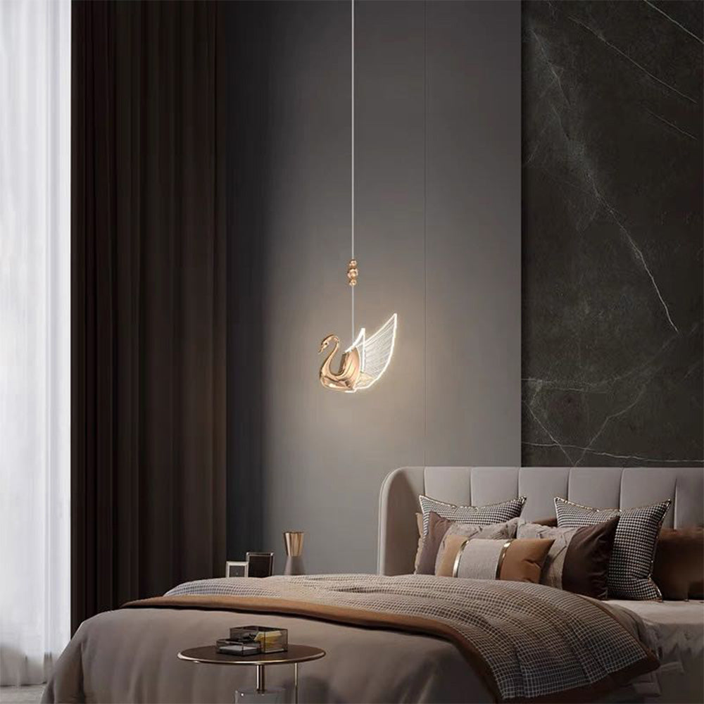 Arisha Modern Creative Swan Pendant Light, 2 Color - Lamp Copper