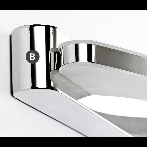 Arisha Minimalist Oval Vanity Wall Lamp, Chrome, Bedroom/Bathroom - Lamp Copper