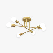 Lindsy Modern Flush Mount Ceiling Light, Gold & Black - Lamp Copper