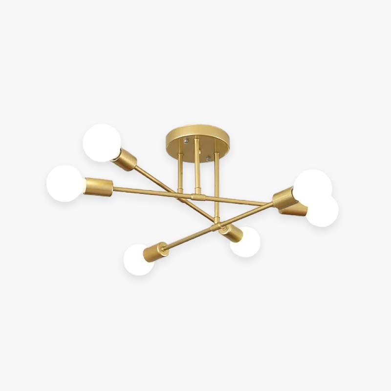 Lindsy Modern Flush Mount Ceiling Light, Gold & Black - Lamp Copper