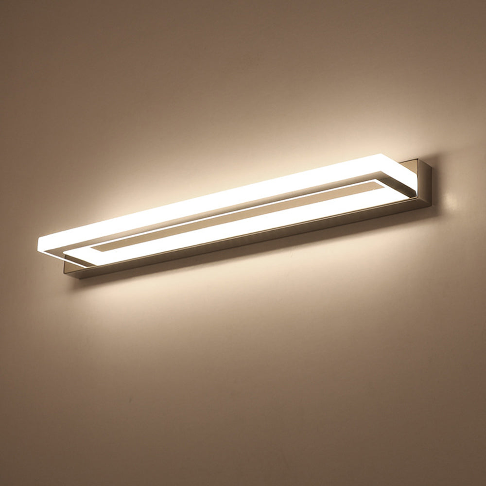 Arisha Elegant Rectangular Mirror Front Vanity Sliver White Wall Light - Lamp Copper