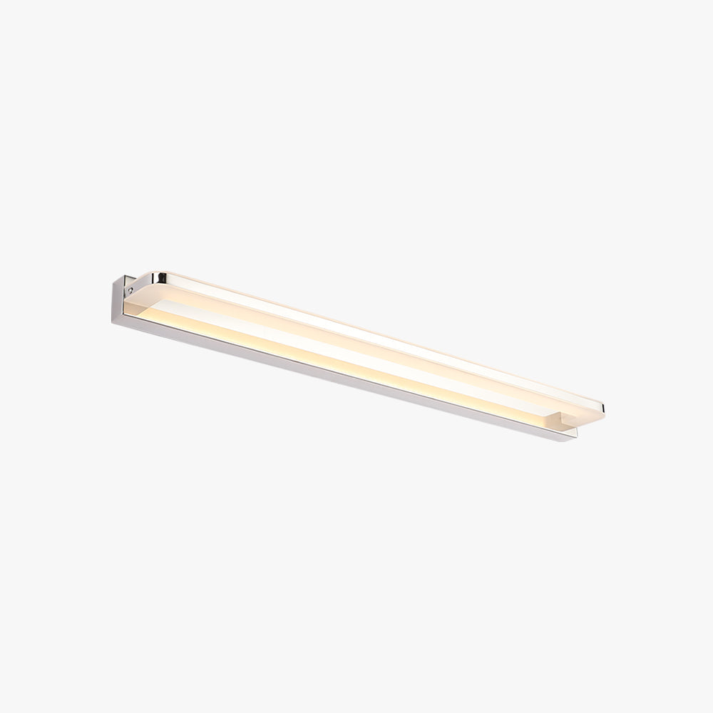 Arisha Nordic Linear Metal Mirror Front Wall Lamp, Chrome/Black - Lamp Copper