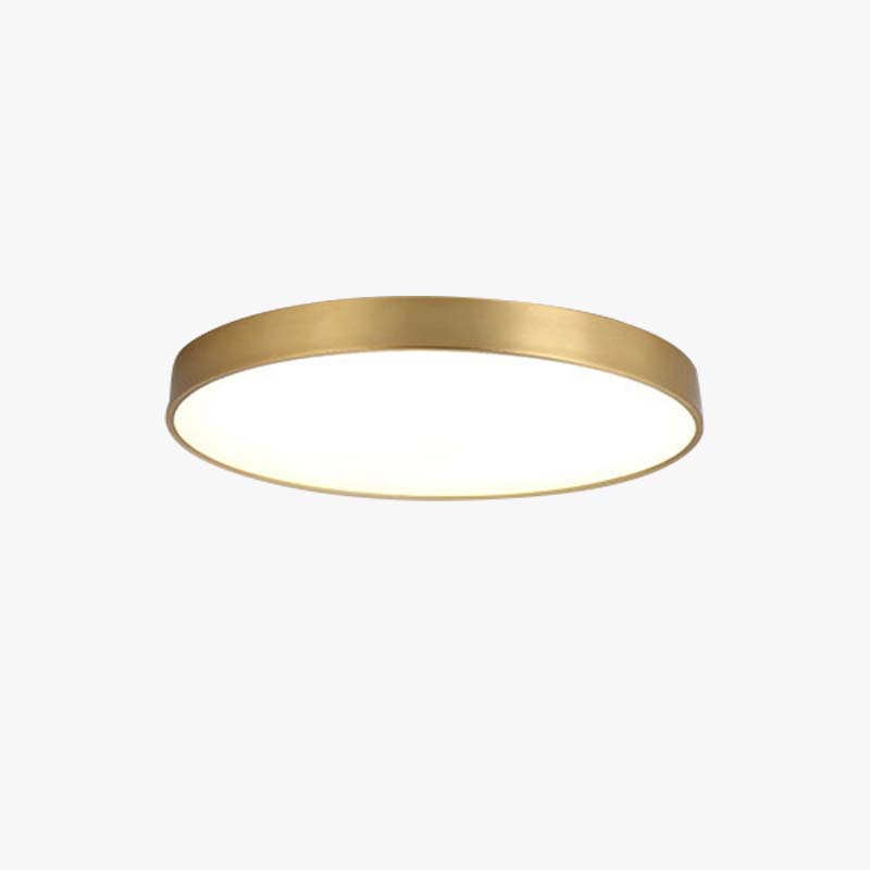 Arisha Nordic LED Gold Round Ceiling Light, Metal & Acrylic - Lamp Copper