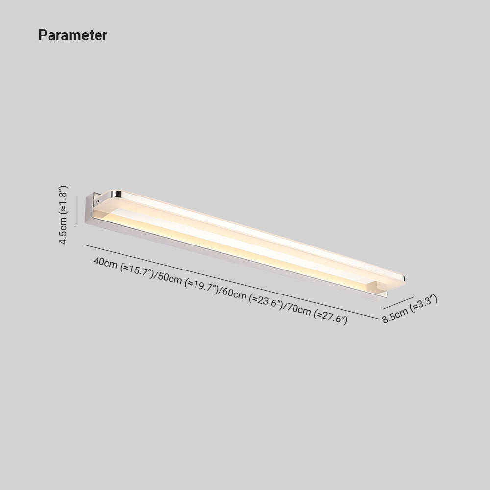 Arisha Nordic Linear Metal Mirror Front Wall Lamp, Chrome/Black - Lamp Copper