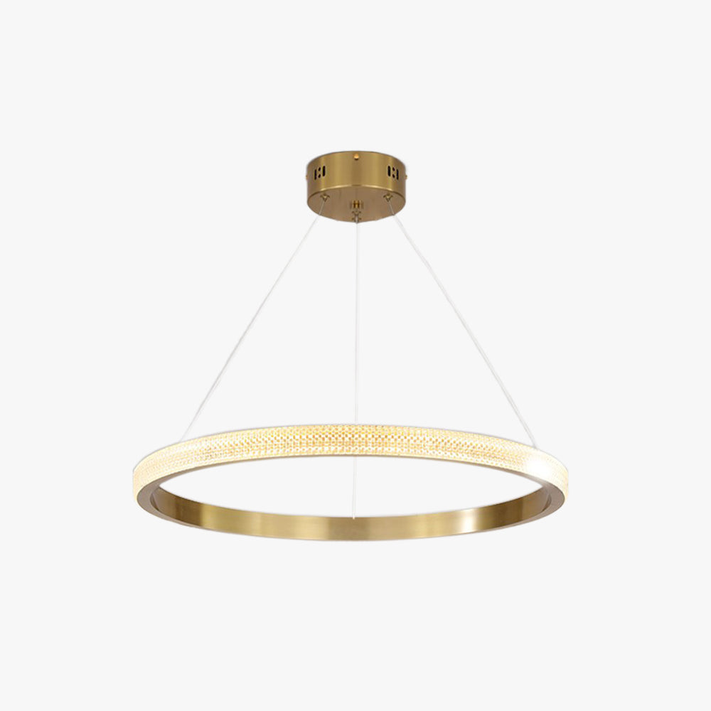 Kristy Modern Ring Metal/Arcylic LED Pendant Light, Black/Gold - Lamp Copper