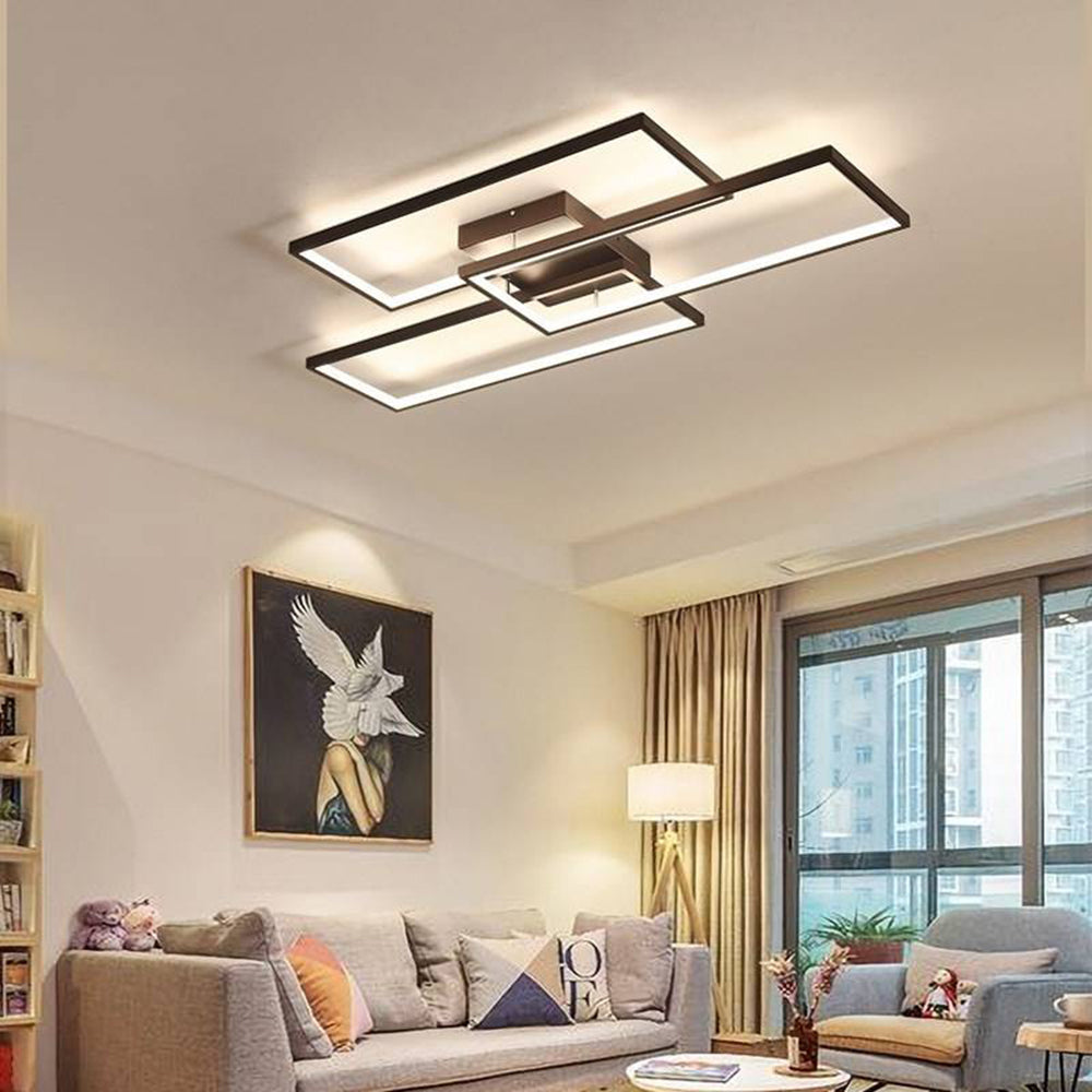 Arisha Rectangular Flush Mount Ceiling Light, 2 Colour - Lamp Copper