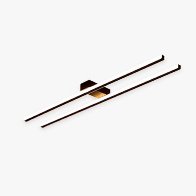 Arisha Modern Minimaliste Flush Mount Ceiling Light, Double-Linear - Lamp Copper