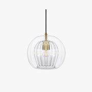 June Glass Globe Pendant Light Clear &Amber - Lamp Copper