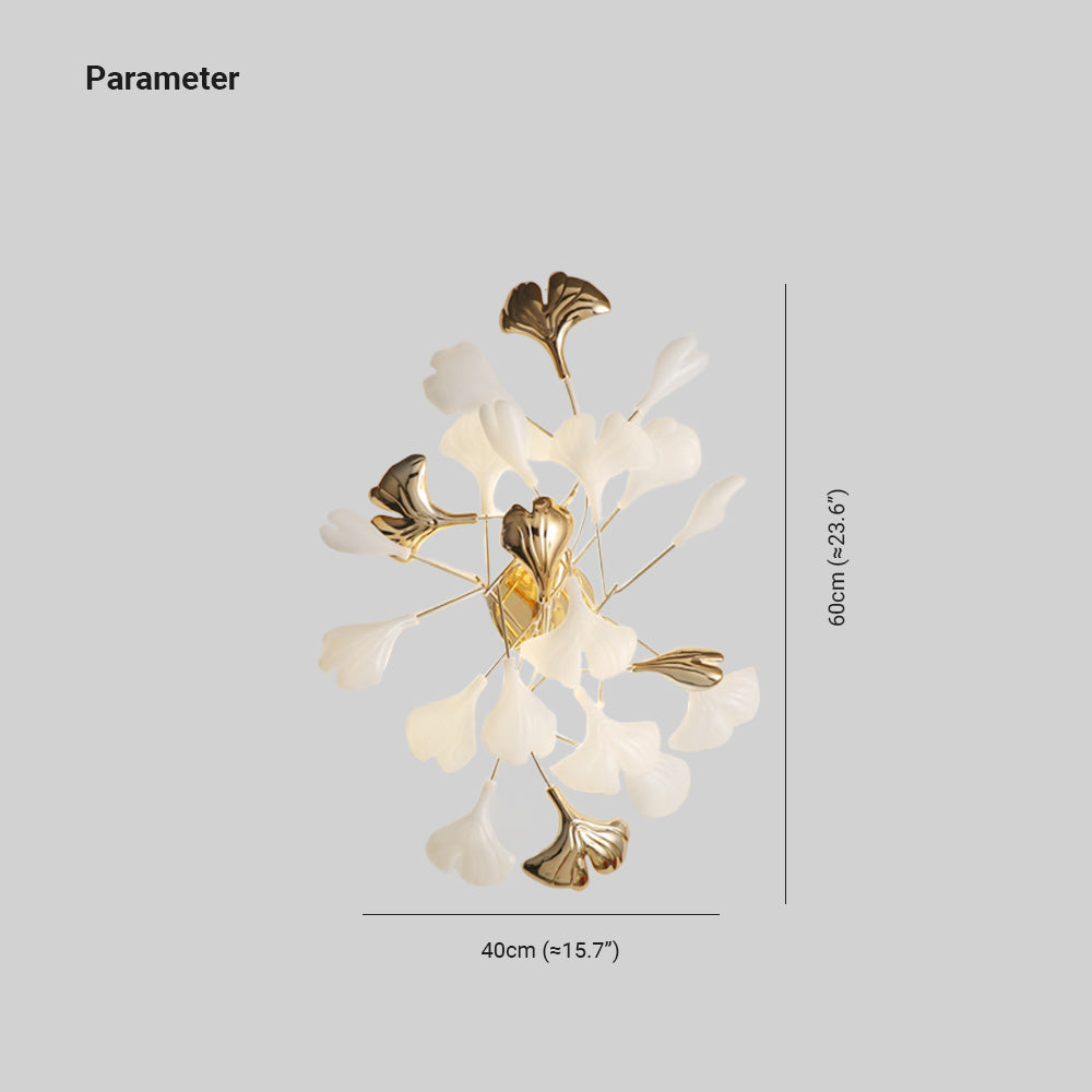 Olivia Decorative Flower in Golden White Ceramic Wall Lamp - Lamp Copper