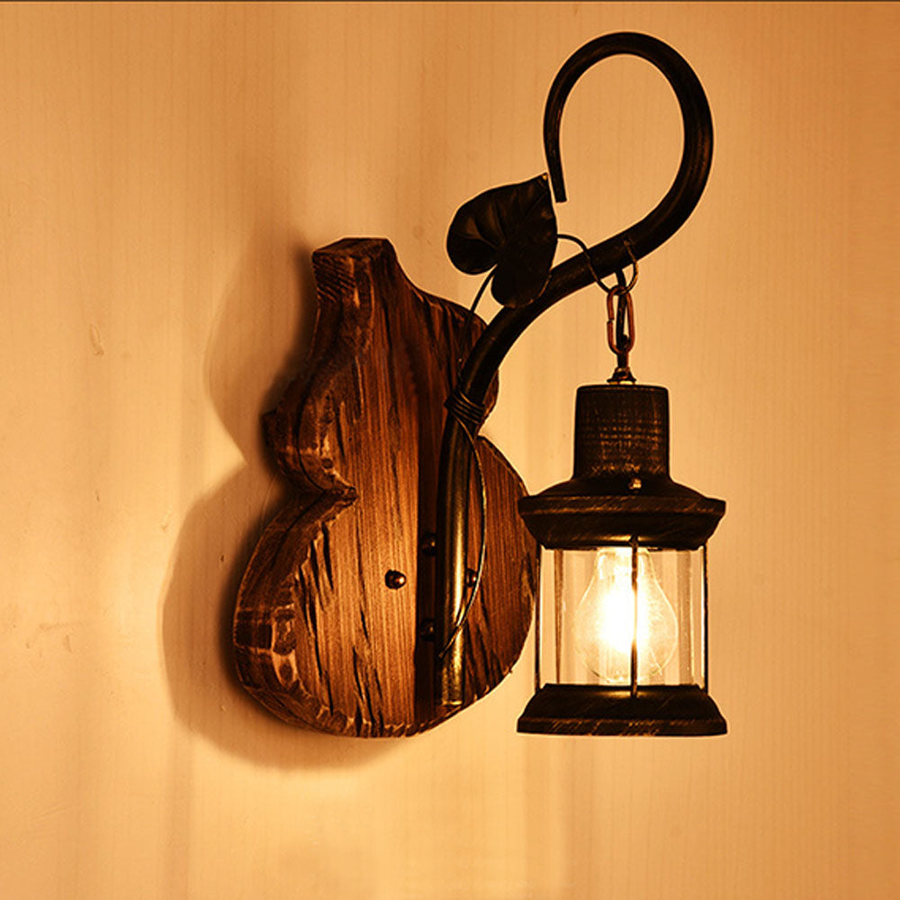 Epoch Wall Lamp Cucurbits/Candle Vintage, Wood/Metal, Bedroom - Lamp Copper