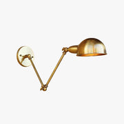 Epoch Vintage Semi-sphere Metal Swing Arm Foldable Wall Lamp, Bronze - Lamp Copper